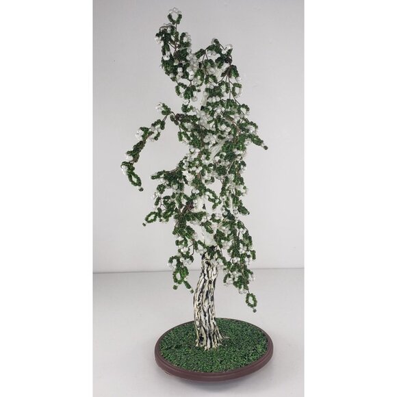 Vintage Seed Bead Tree Beaded Handmade 13" - Picture 4 of 12